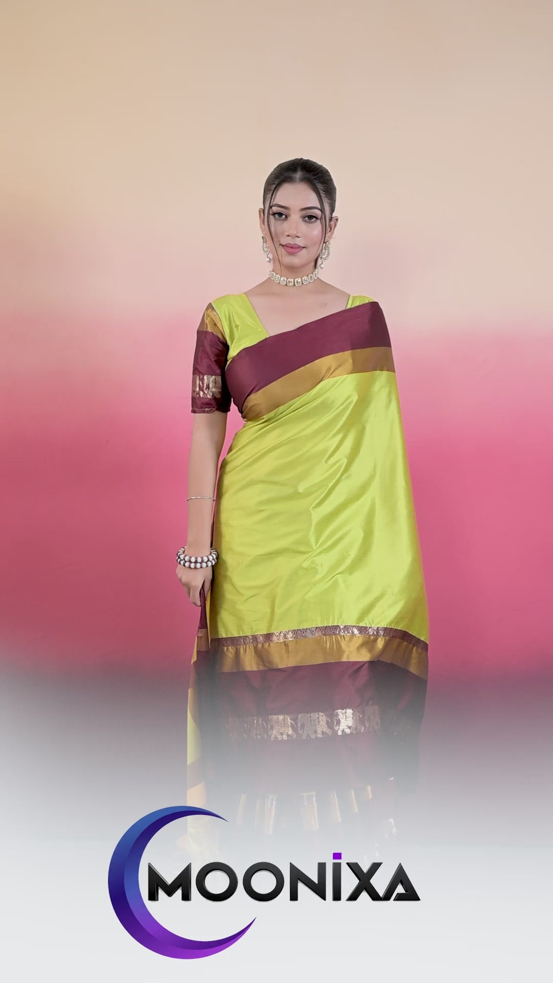 Lemon Yellow & Shaljam Hathi Design (Elephant) Cotton Silk Saree