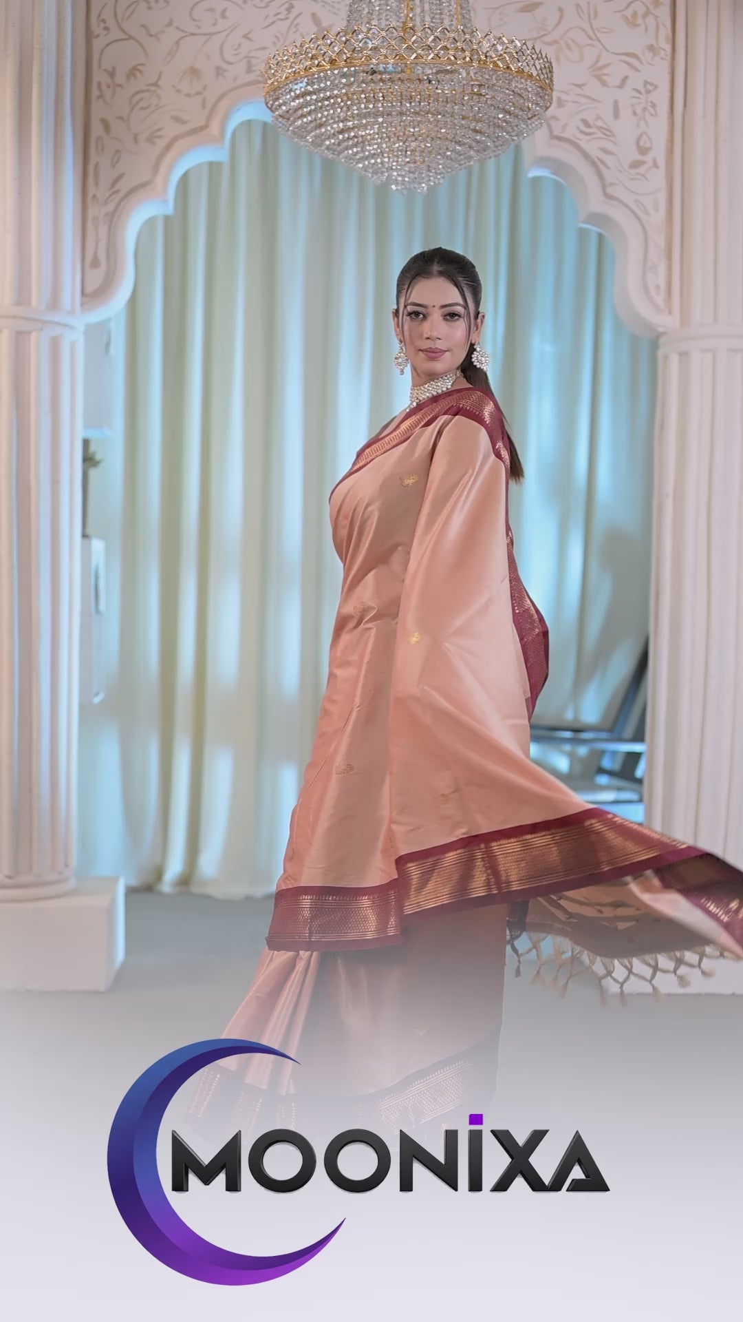 Light Almond & Brown Paithani Cotton Silk Saree