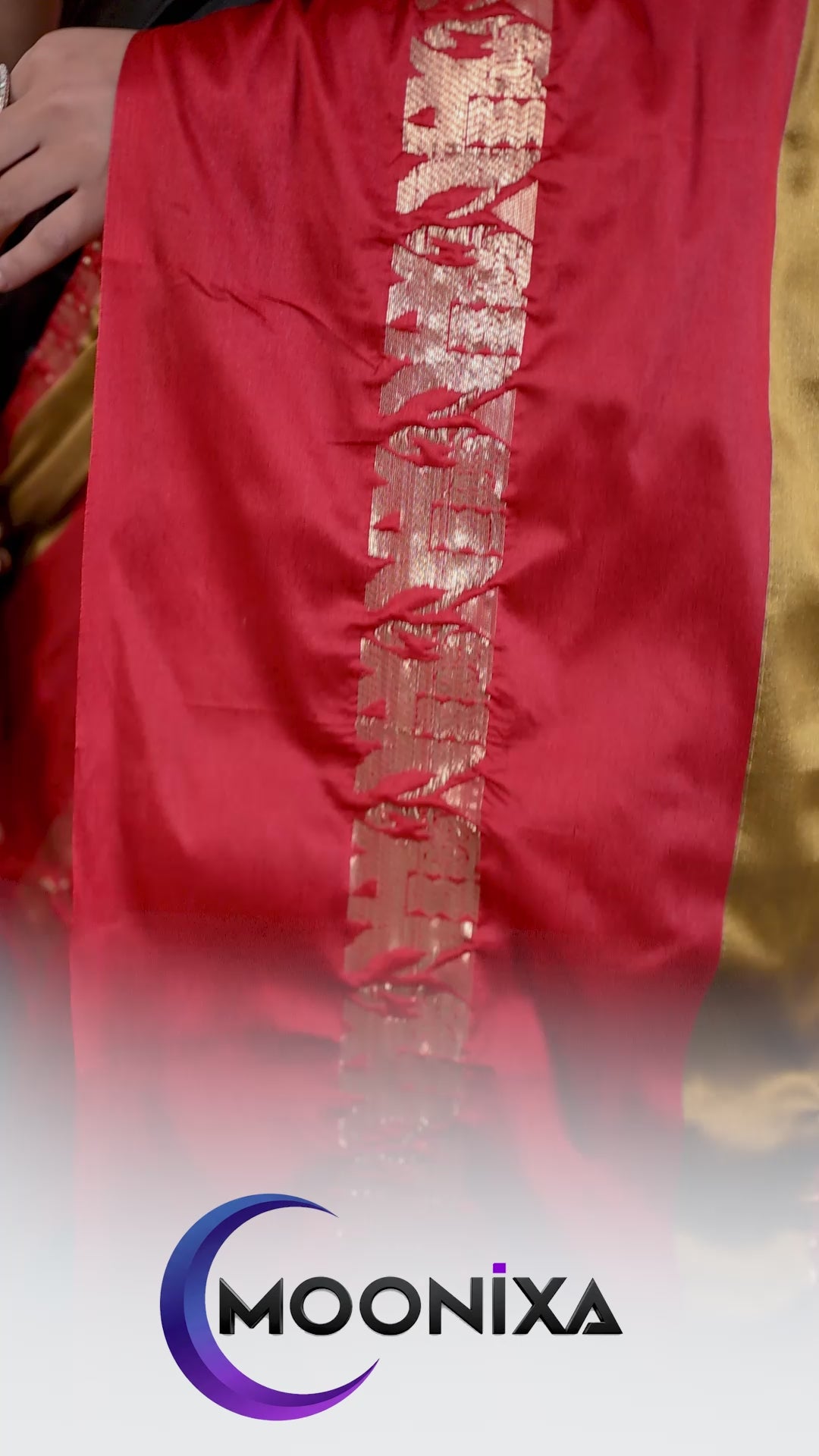 Black & Red Hathi Design (Elephant) Cotton Silk Saree